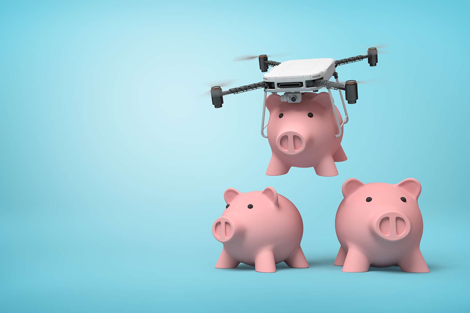 Flying pig attached to drone